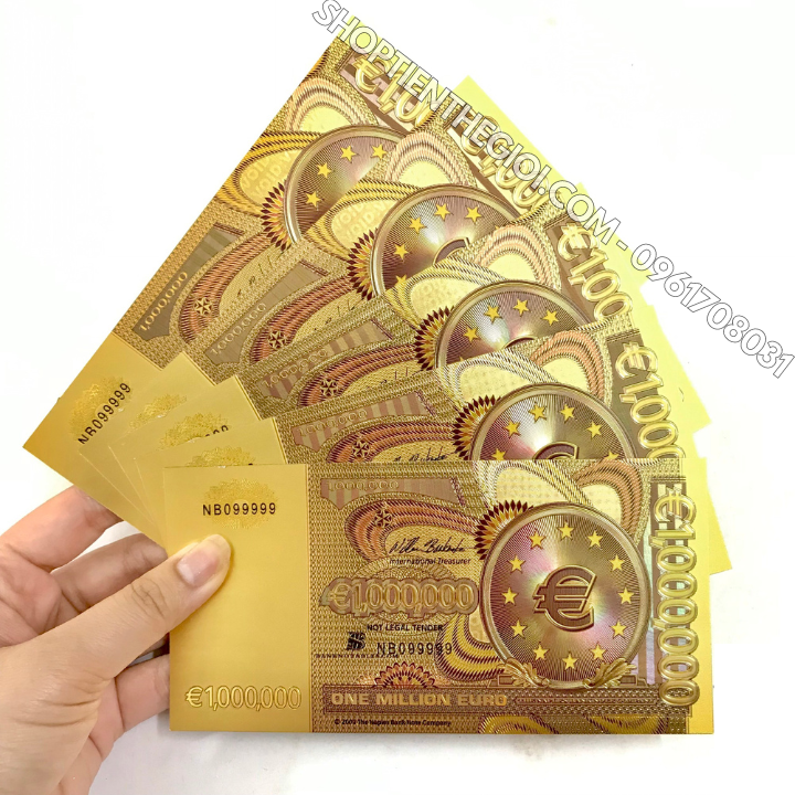 Tiền Lưu niệm 1 triệu EURO mạ vàng Plastic - SP005969